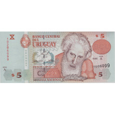5 Pesos Uruguay 1998 Biljet